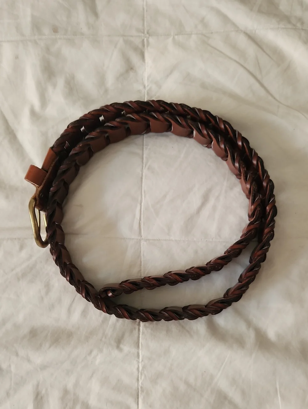 Braided Brown Leather Men’s Belt - Classic Brown From Italy -- Barely Used